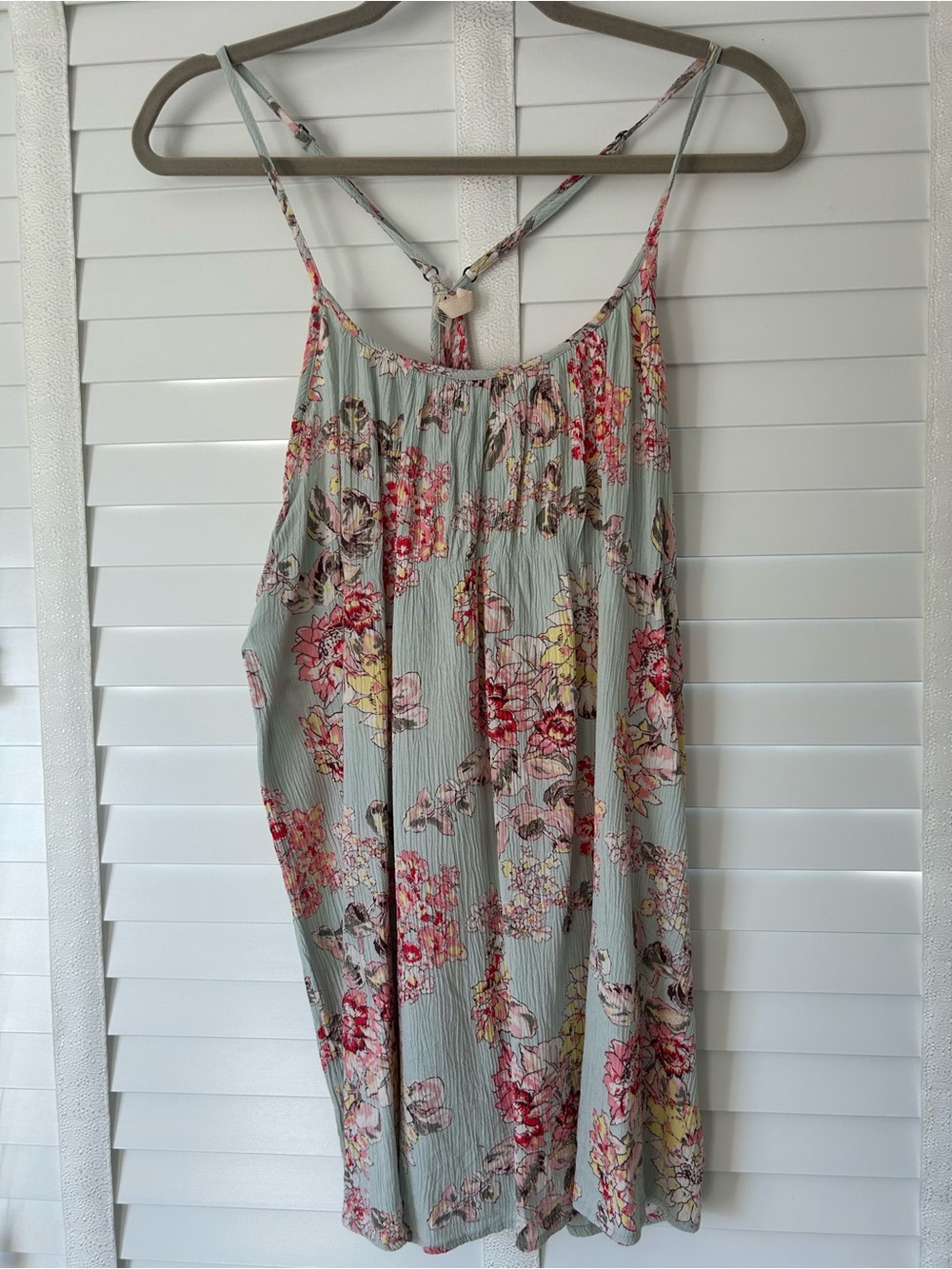 Billabong Mini Dress Teal Blue Pink Floral Small